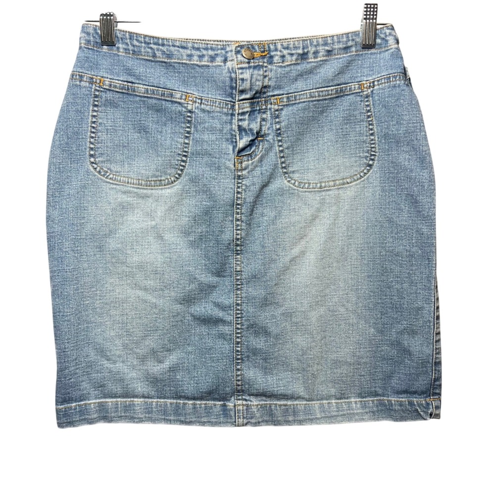 Vintage Y2K RivetEd By Lee Denim Skirt Pockets Stretch Casual Blue Jean Skirt‎ 4